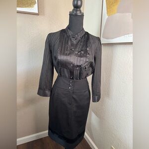 H&M Black Dress with White Trim